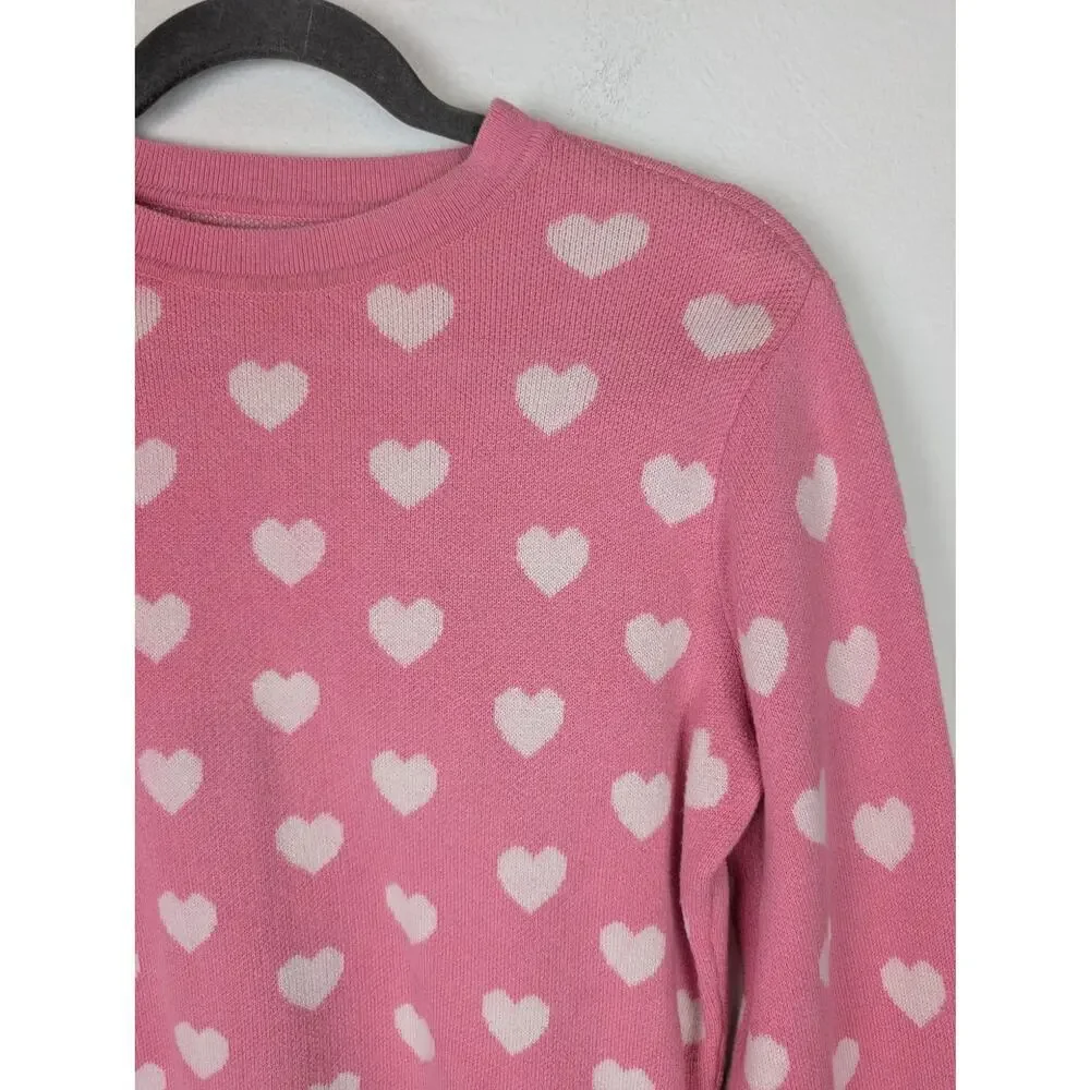 Kate Spade Sweater Perfect Heart Rich Carnation Feminine Designer Pink Size XS